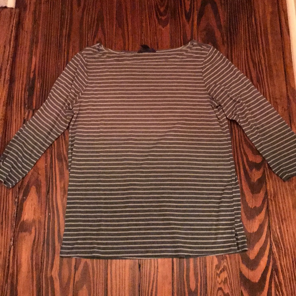 Forever 21 purple stripe 3/4 sleeve top